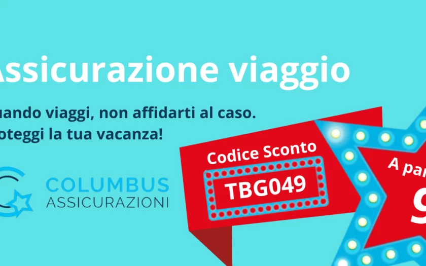 assicurazione viaggio columbus assicurazioni viaggi codice sconto TBG049 polizze viaggi polizza viaggio AN Web Magazine aggynomadi.it