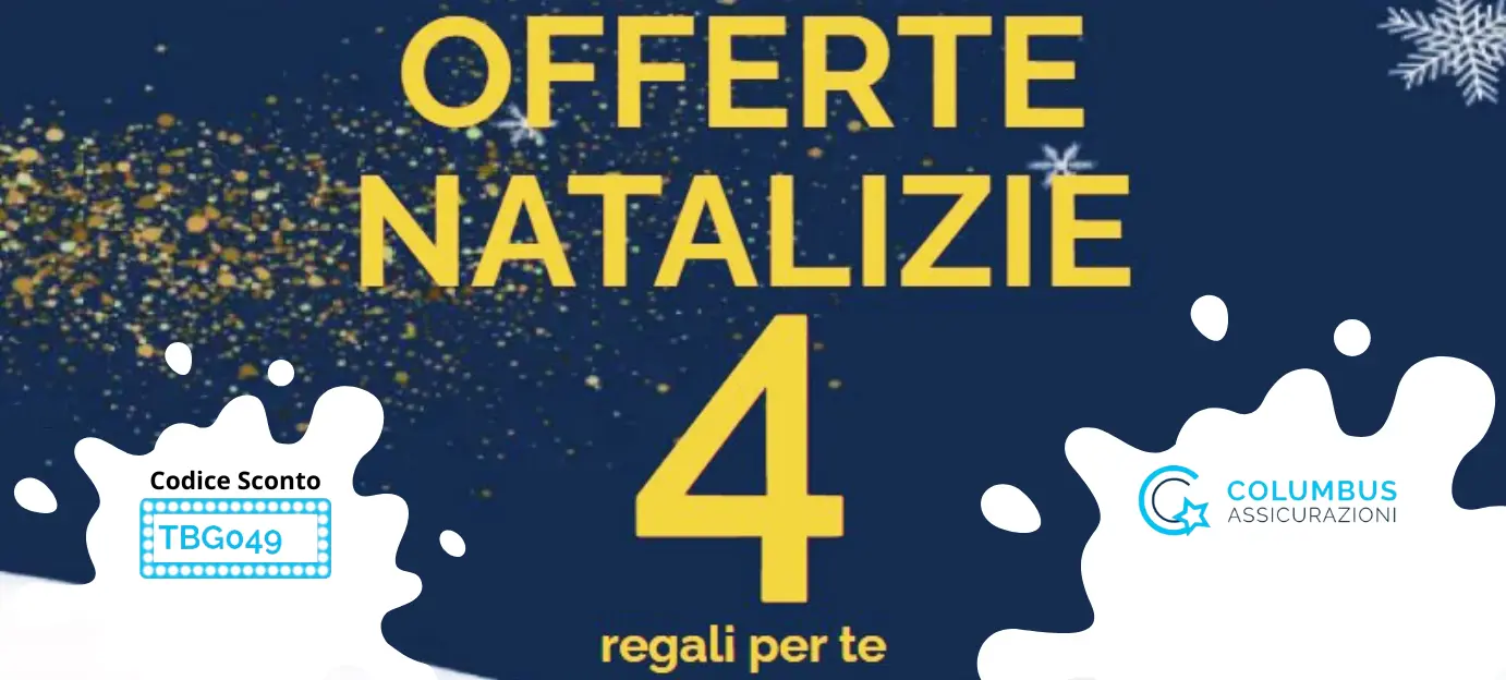 Promo Natale Columbus Assicurazioni viaggio coupon TBG049